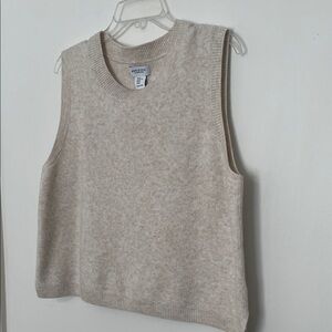 Cream Sleeveless Knit Sweater